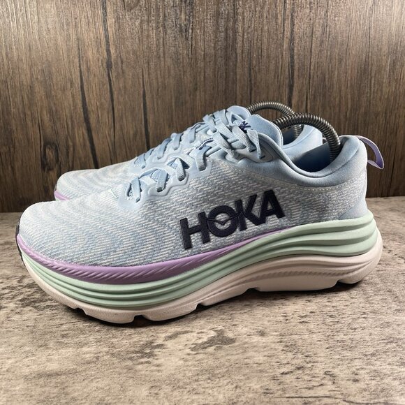 Hoka One One Gaviota 5 Women’s 9 B Airy Blue Sunlit Ocean Running *NO INSOLES* - Picture 4 of 10